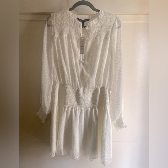 White House Black Market smocked blouson dress - Picture 2 of 4